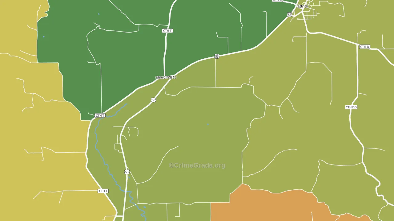 Frenchville, WI Map of Vandalism Rates