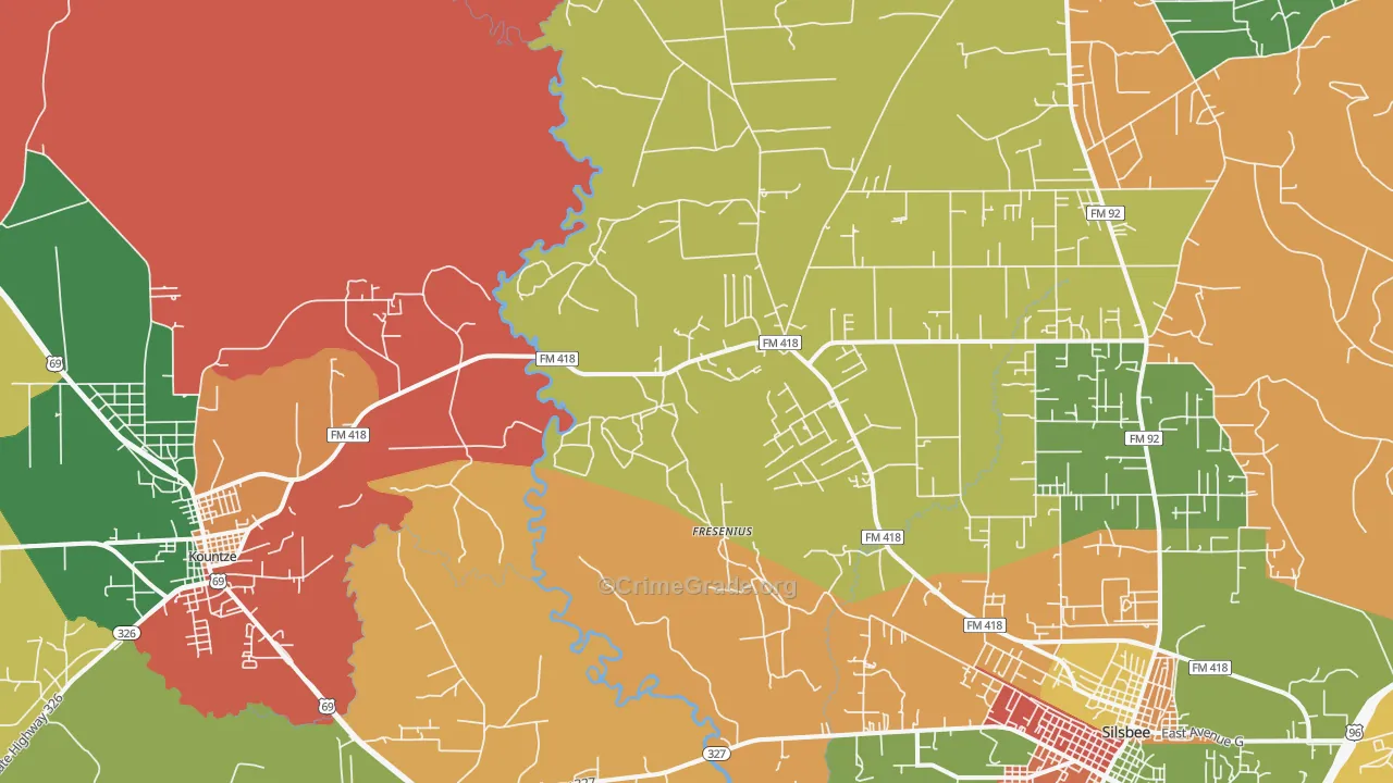 Fresenius, TX Map of Vandalism Rates