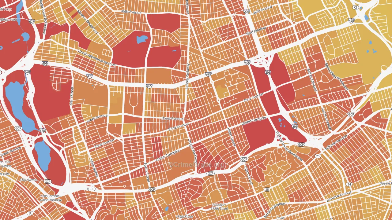 Fresh Meadows, Queens, NY Map of Vandalism Rates