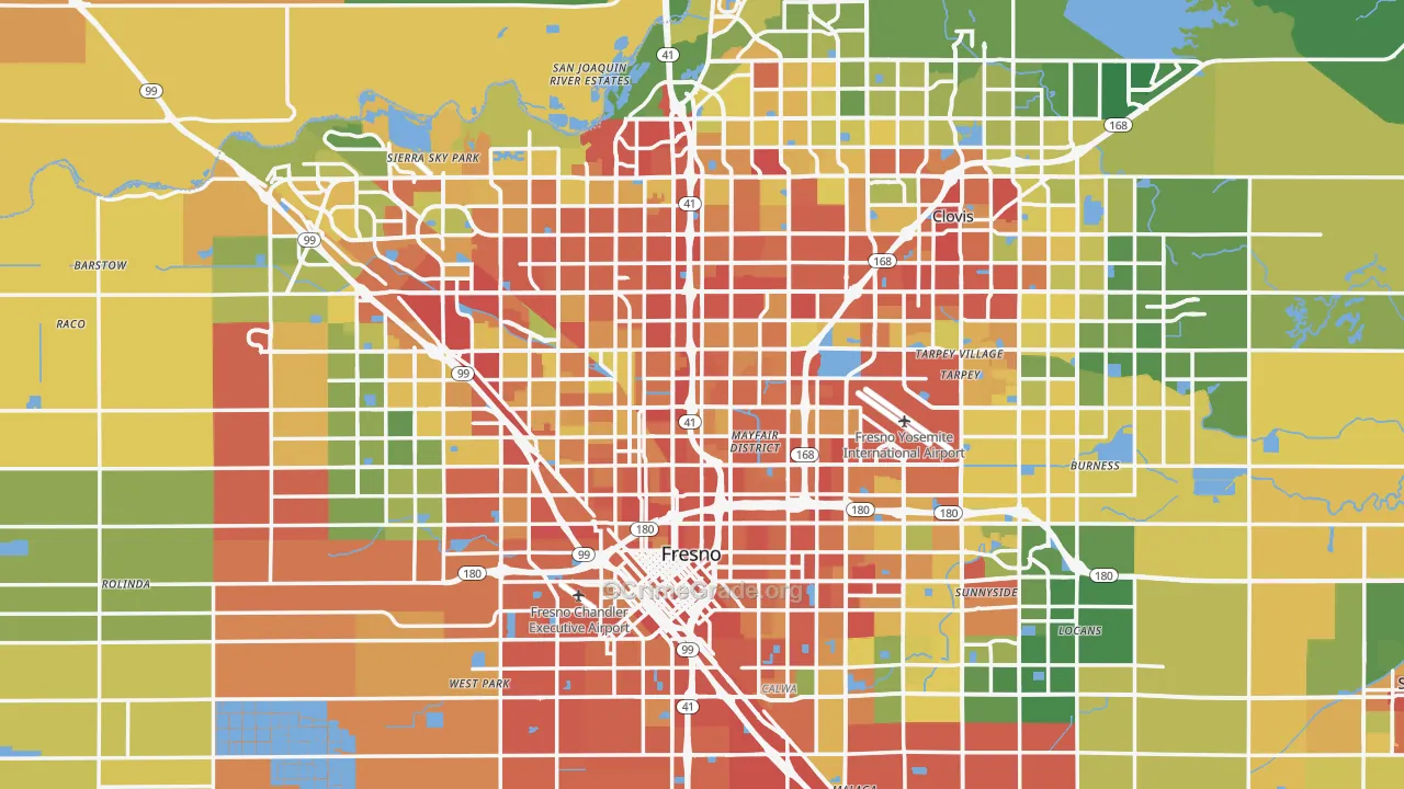 Fresno, CA Map of Vandalism Rates