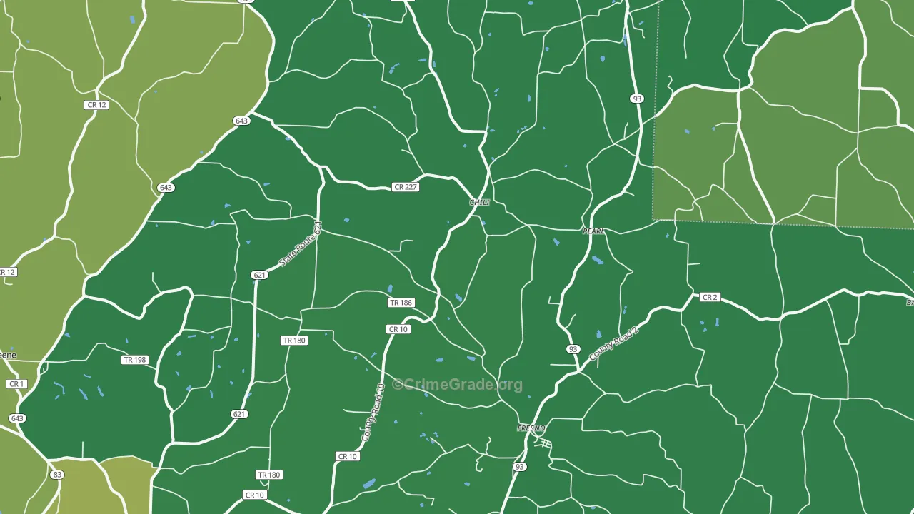 Fresno, OH Map of Vandalism Rates