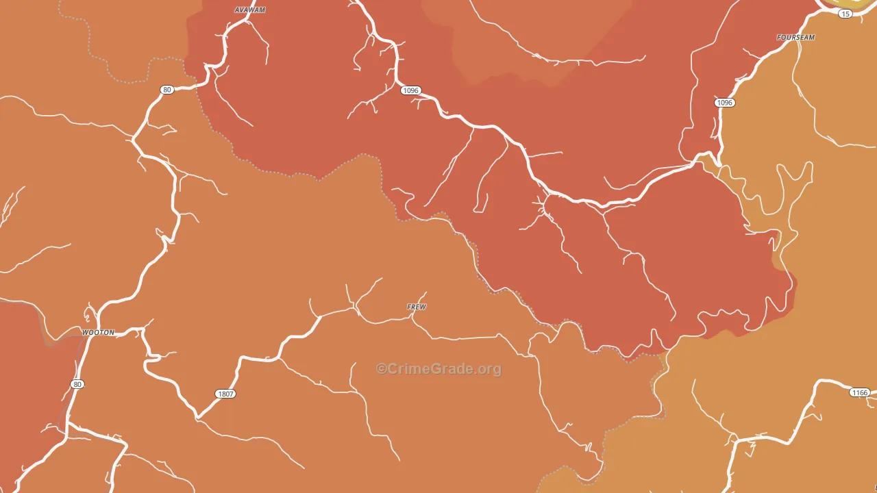 Frew, KY Map of Vandalism Rates