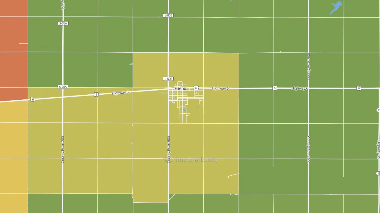 Friend, NE Map of Vandalism Rates