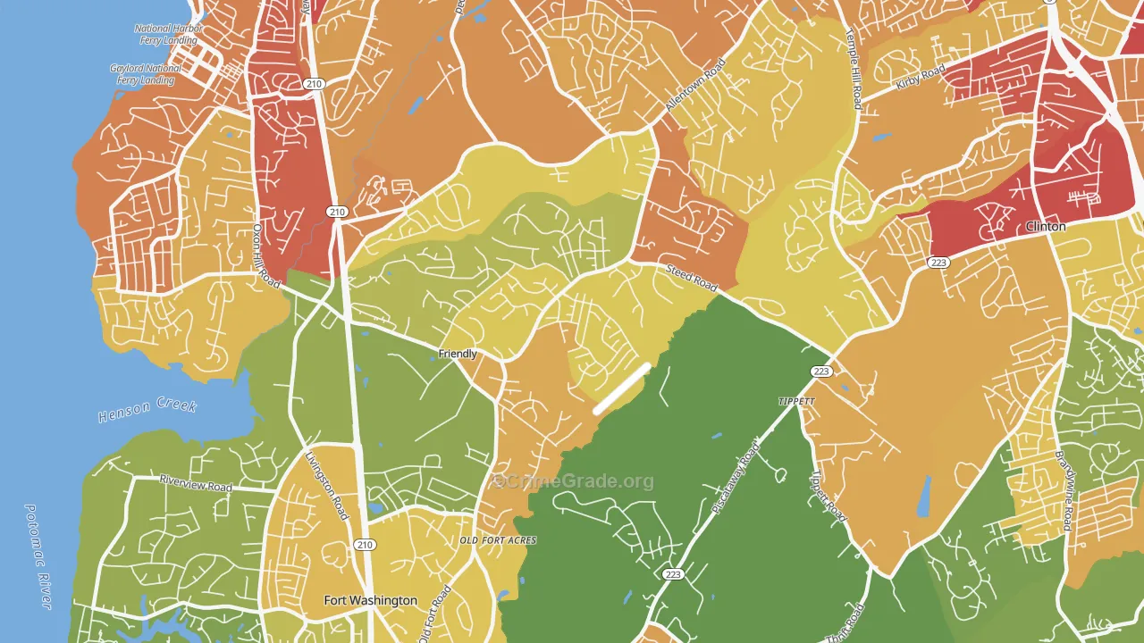 Friendly, Fort Washington, MD Map of Vandalism Rates