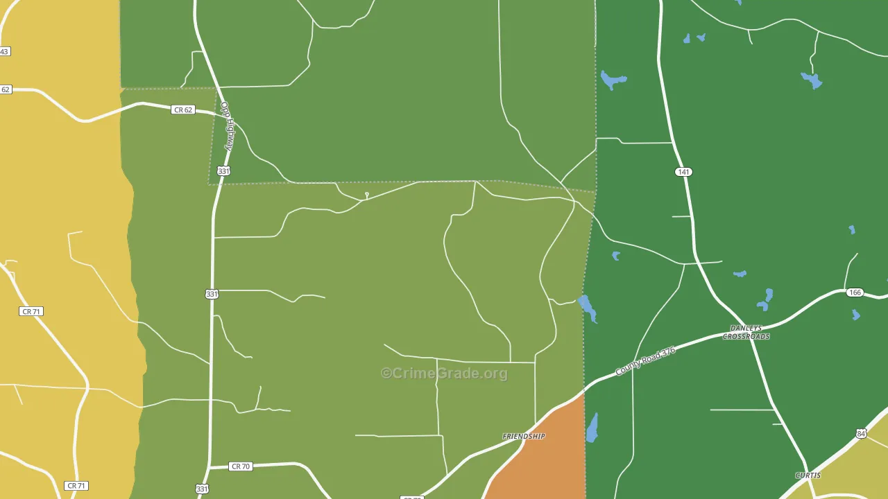 Friendship, AL Map of Vandalism Rates