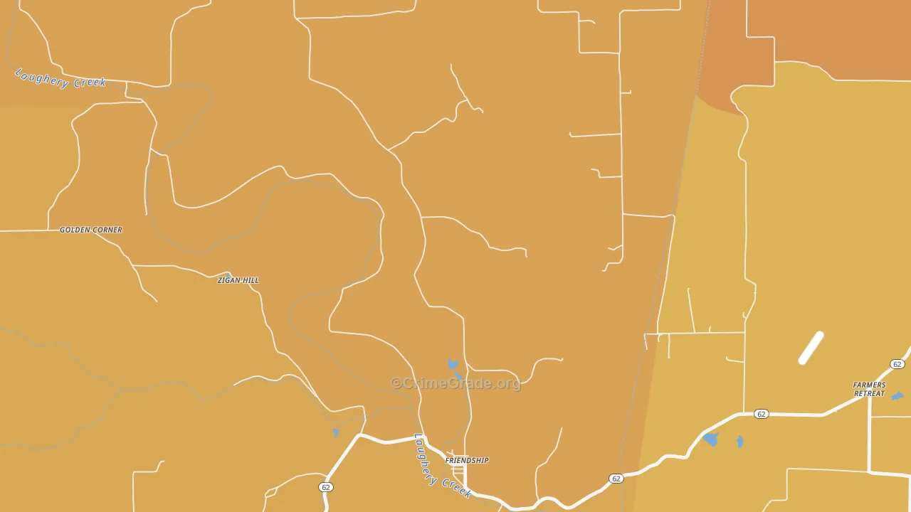 Friendship, IN Map of Vandalism Rates