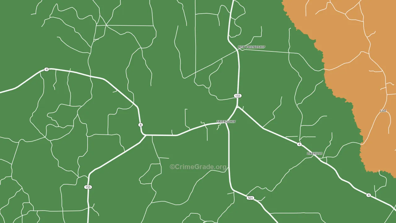 Friendship, LA Map of Vandalism Rates