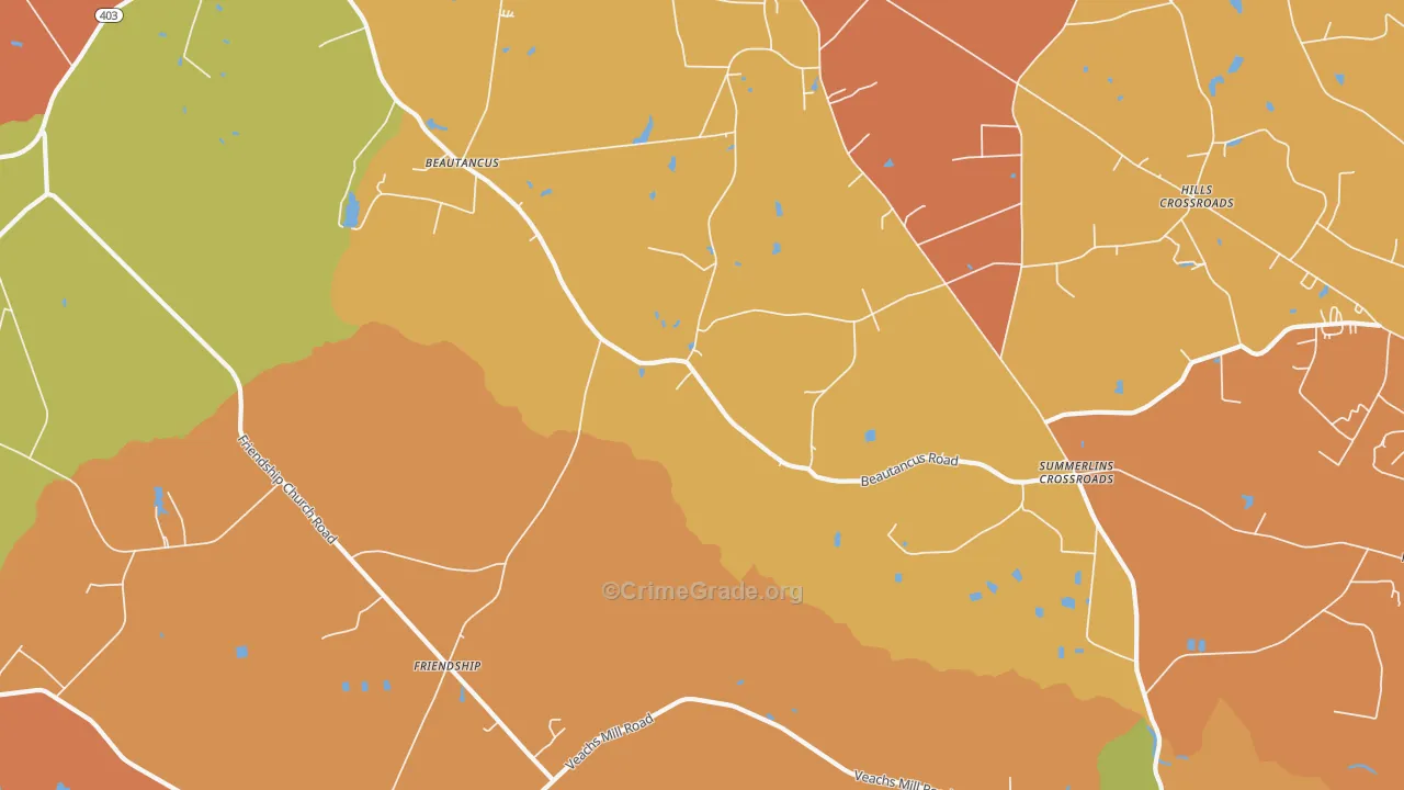 Friendship, NC Map of Vandalism Rates