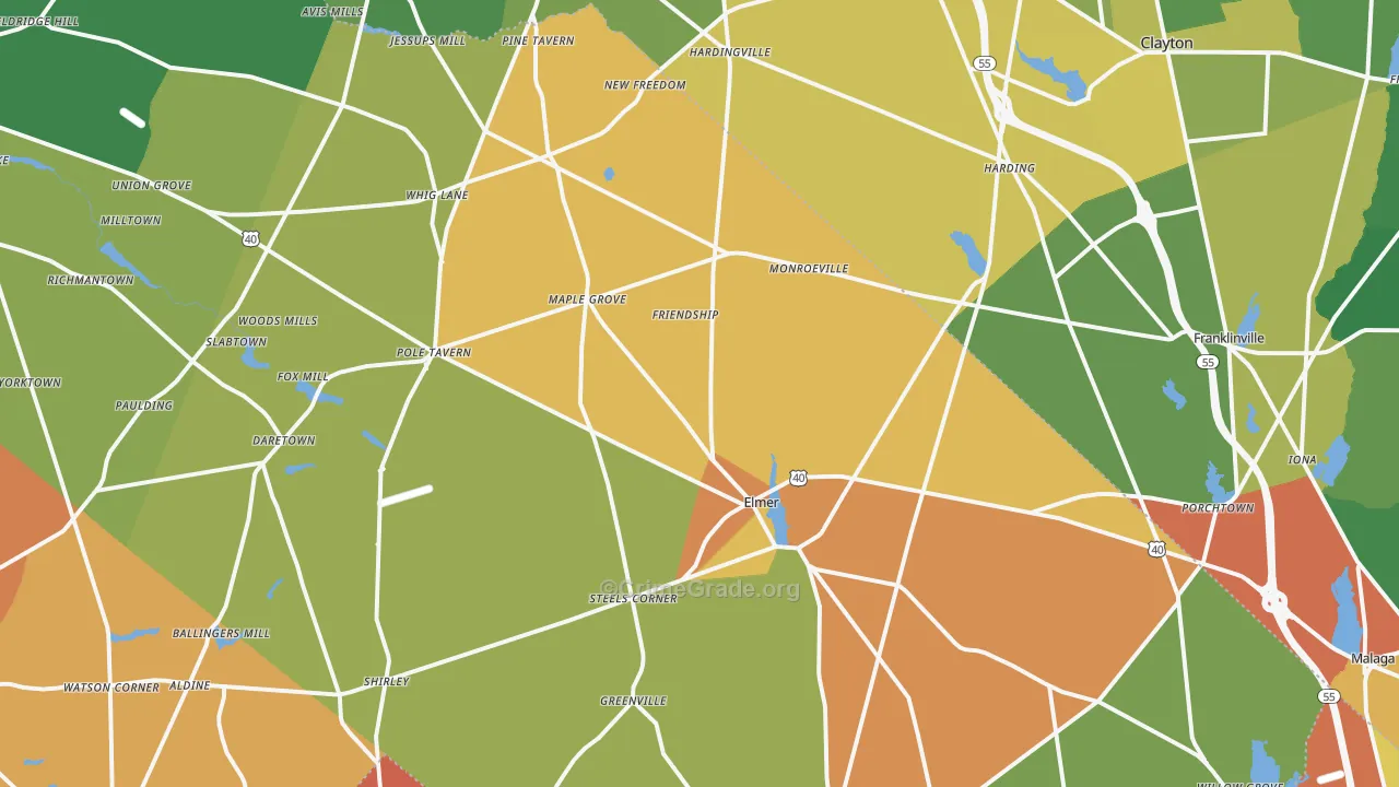 Friendship, NJ Map of Vandalism Rates