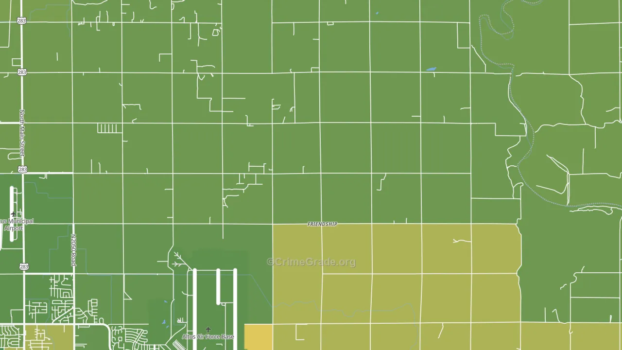 Friendship, OK Map of Vandalism Rates
