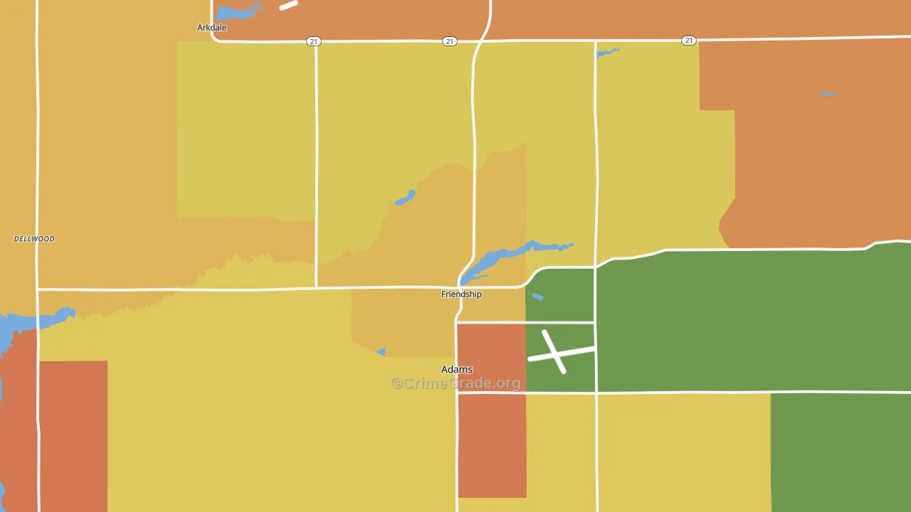 Friendship, WI Map of Vandalism Rates