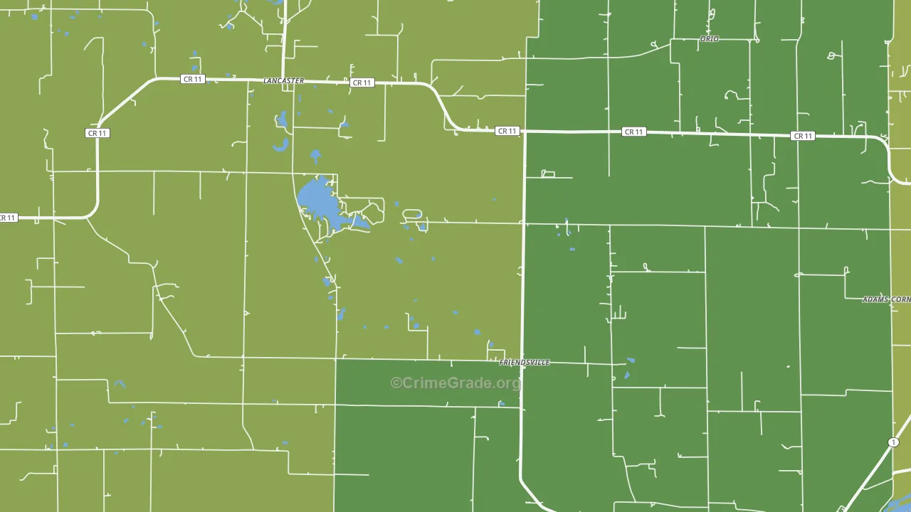 Friendsville, IL Map of Vandalism Rates