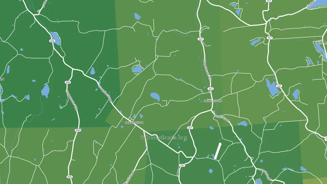Friendsville, PA Map of Vandalism Rates