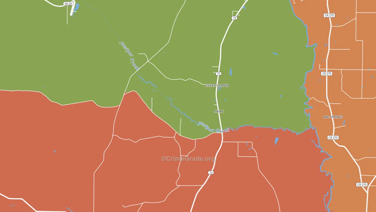 Frink, FL Map of Vandalism Rates