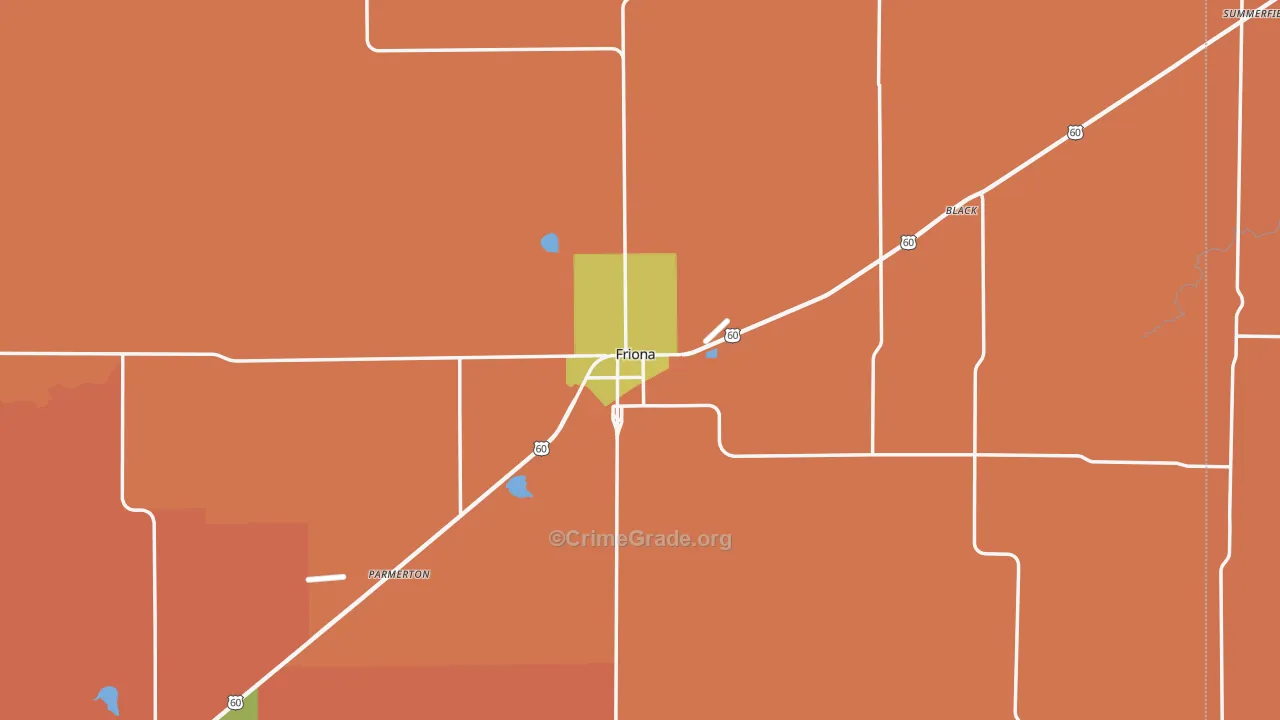 Friona, TX Map of Vandalism Rates