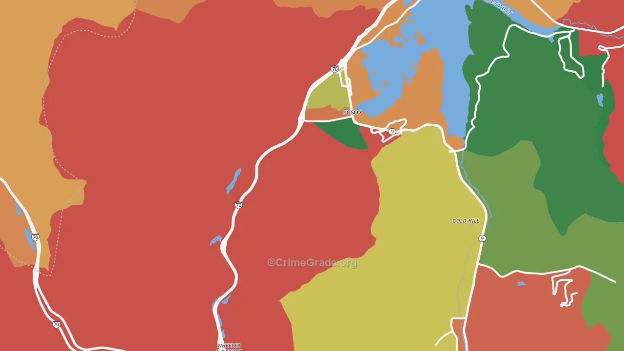 Frisco, CO Map of Vandalism Rates
