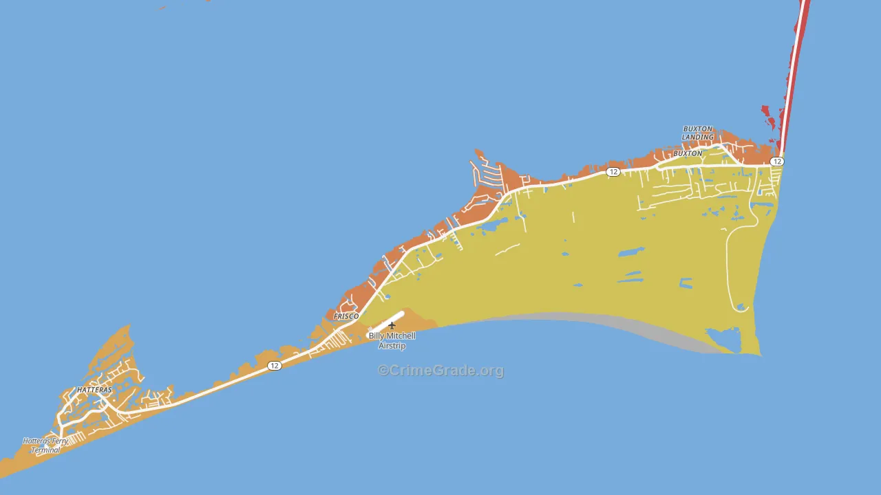 Frisco, NC Map of Vandalism Rates