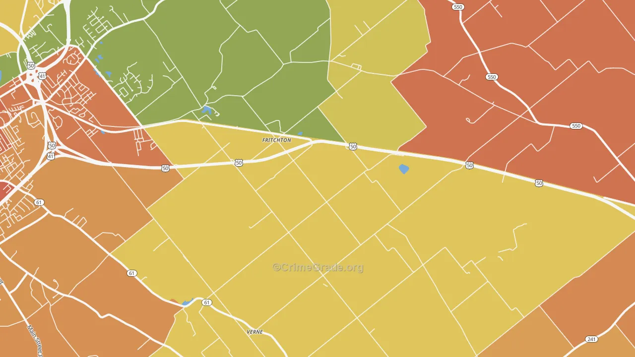 Fritchton, IN Map of Vandalism Rates