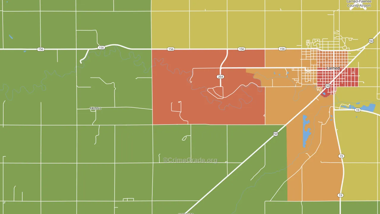 Frizell, KS Map of Vandalism Rates
