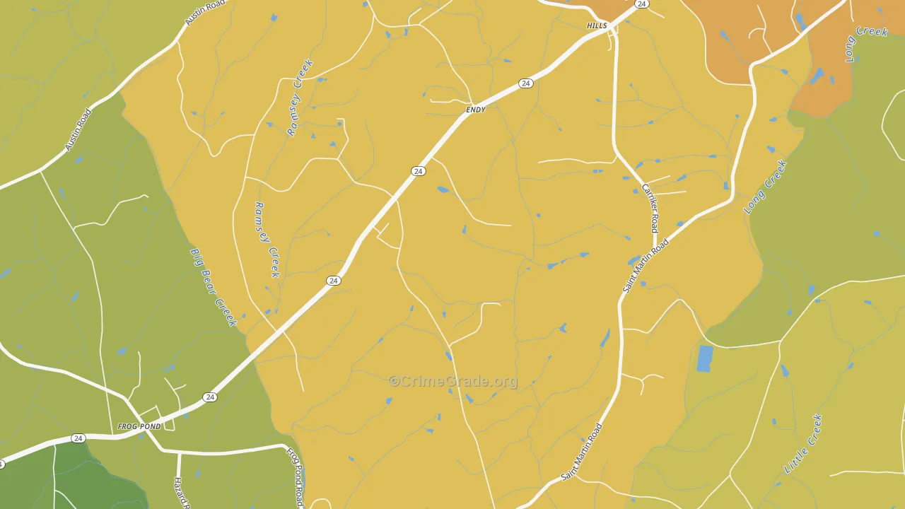 Frog Pond, NC Map of Vandalism Rates