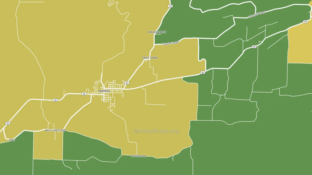 Frog Town, AR Map of Vandalism Rates