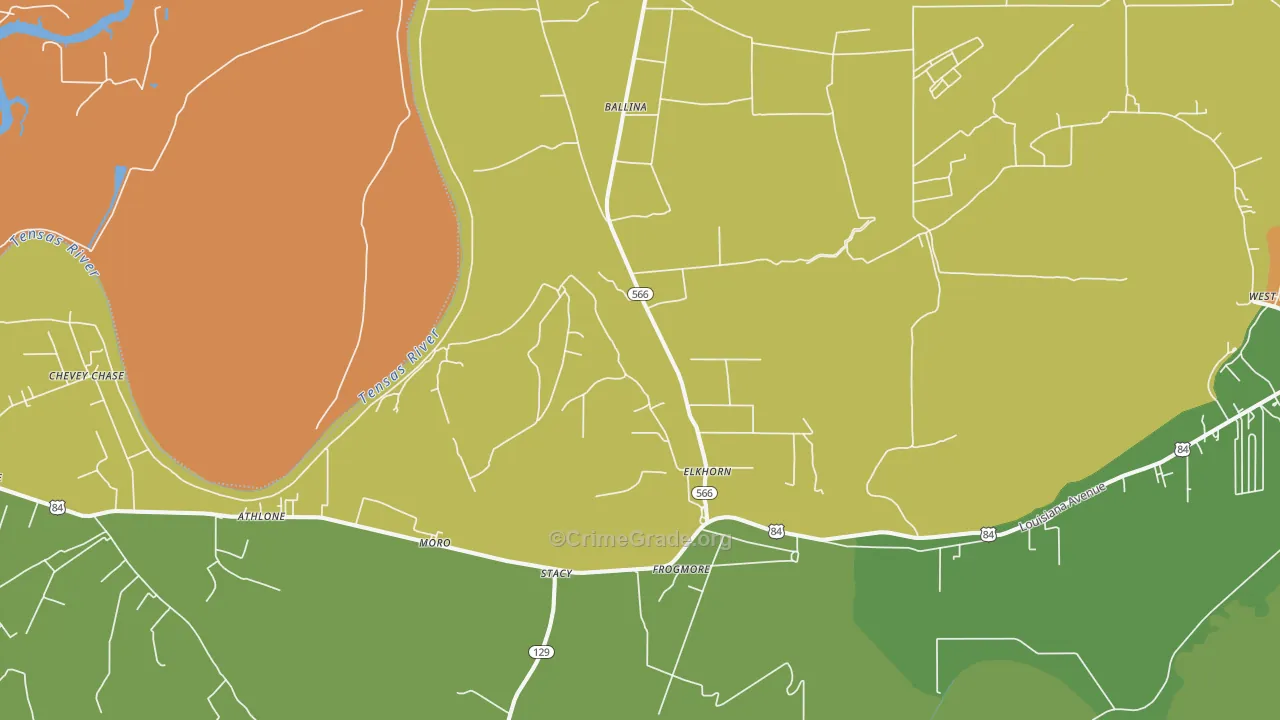 Frogmore, LA Map of Vandalism Rates
