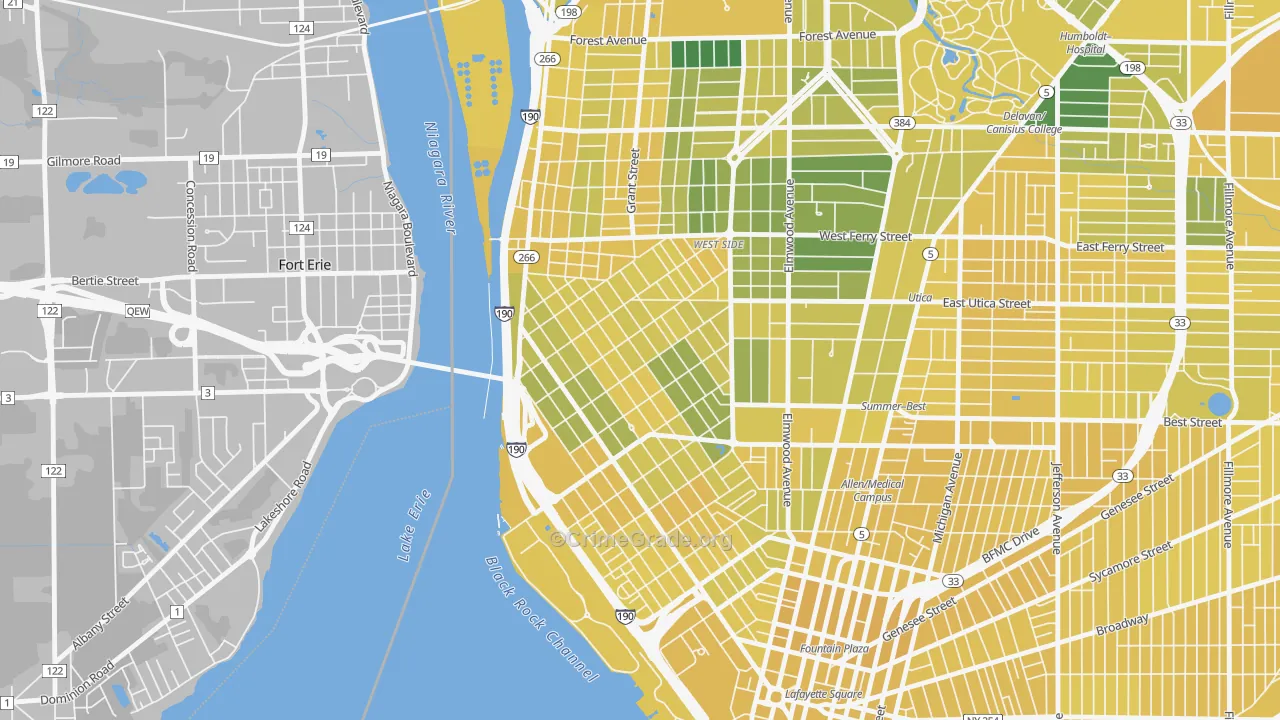 Front Park, Buffalo, NY Map of Vandalism Rates