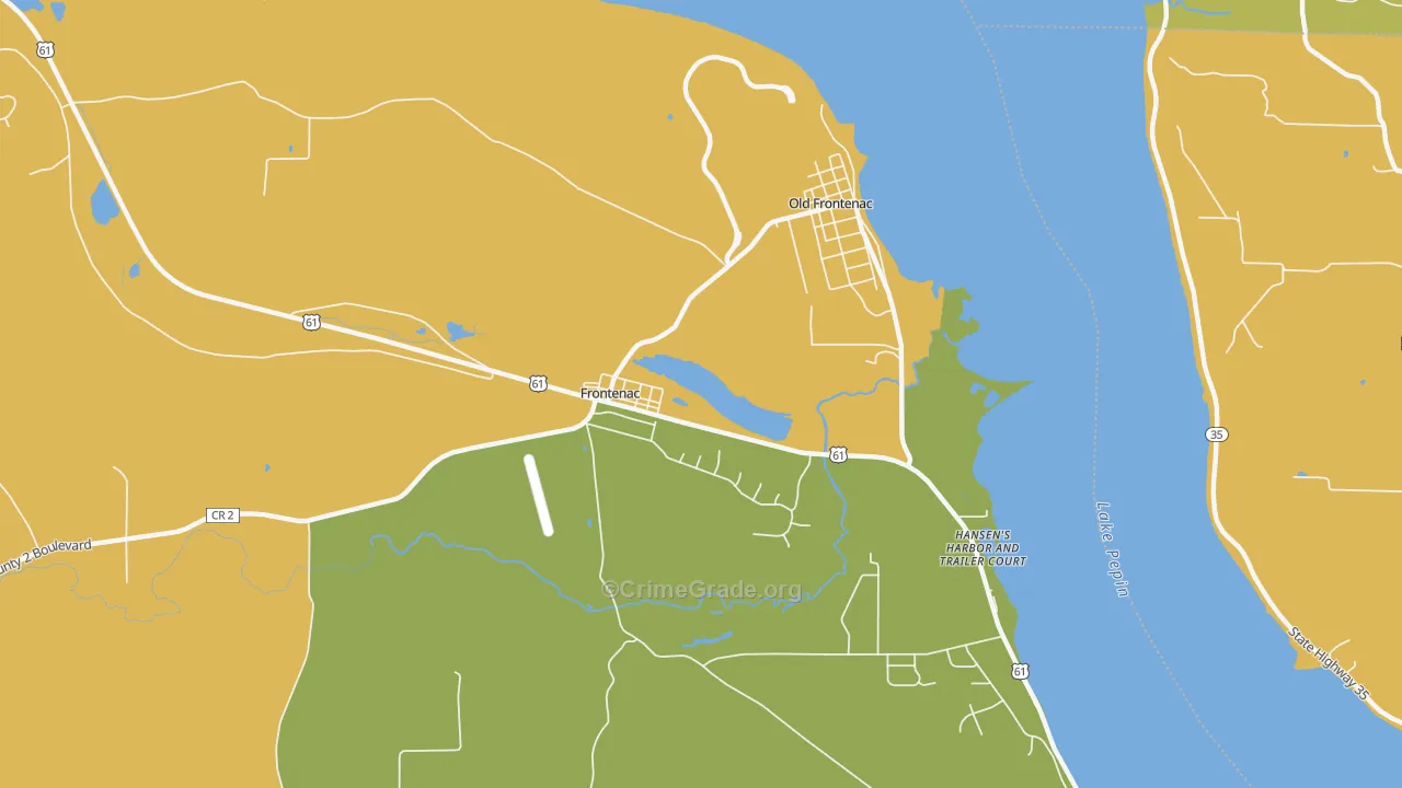 Frontenac, MN Map of Vandalism Rates
