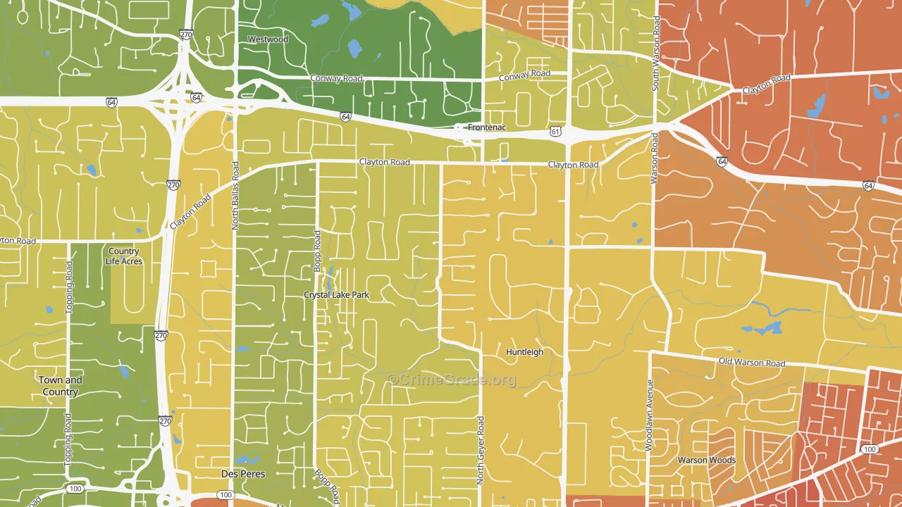 Frontenac, MO Map of Vandalism Rates