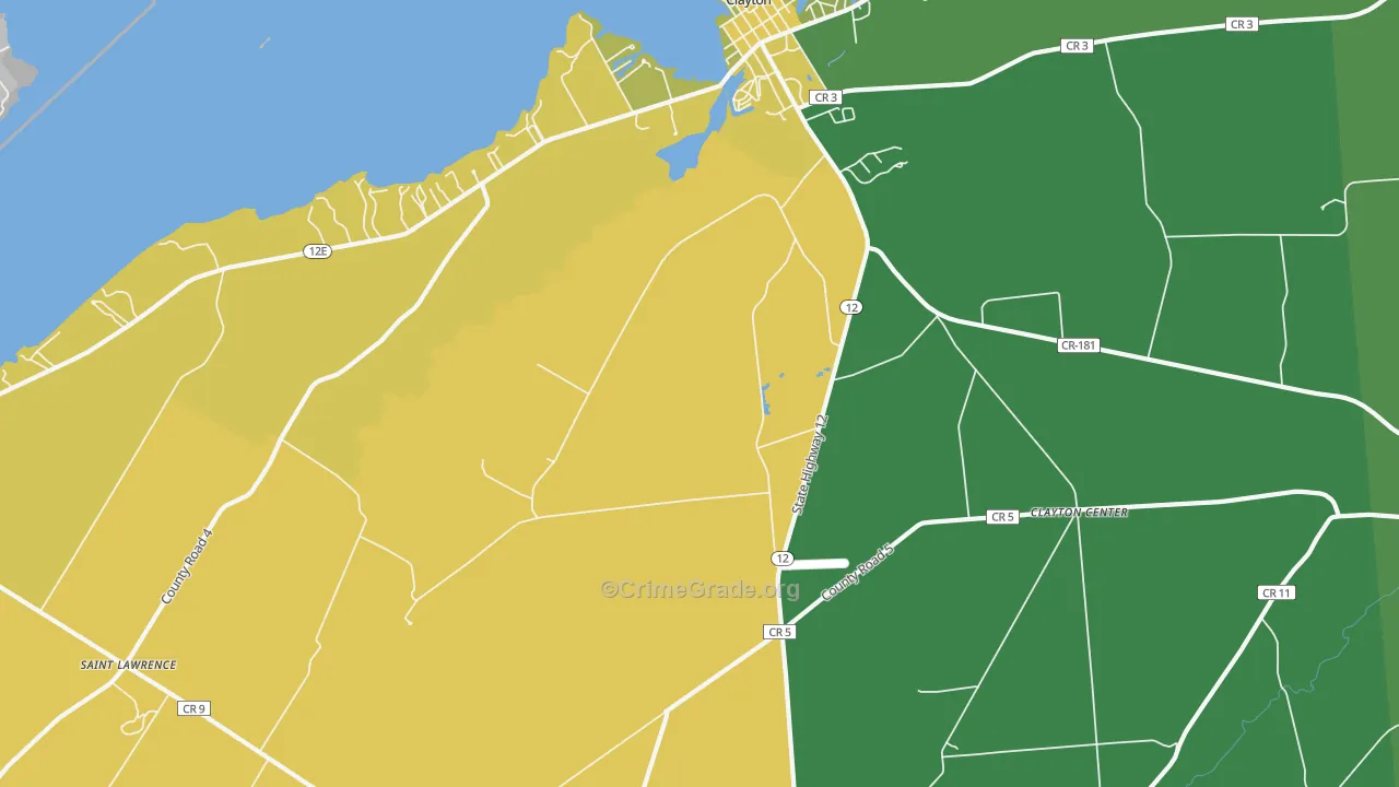 Frontenac, NY Map of Vandalism Rates