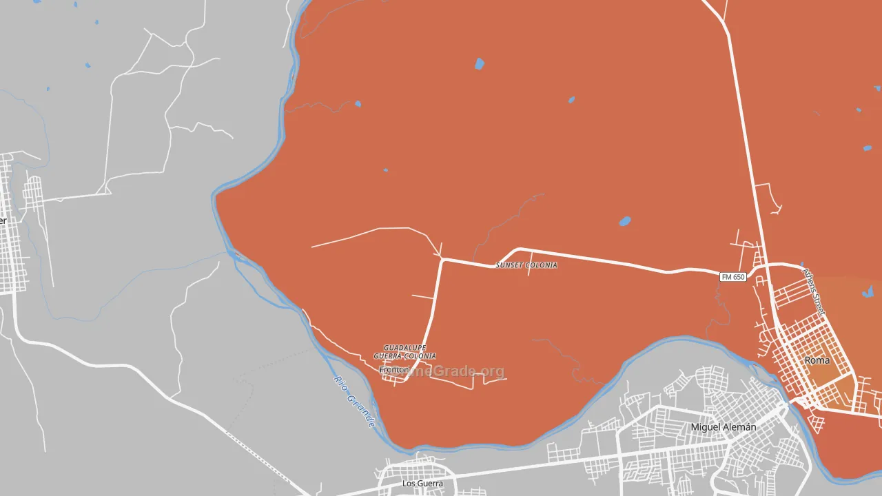Fronton, TX Map of Vandalism Rates
