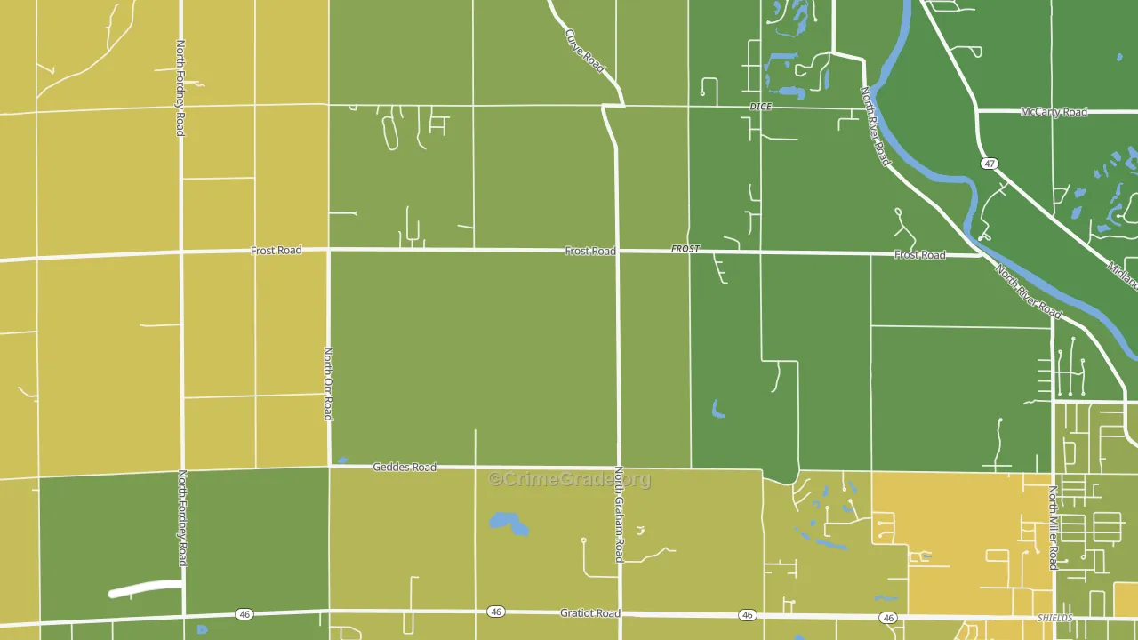 Frost, MI Map of Vandalism Rates