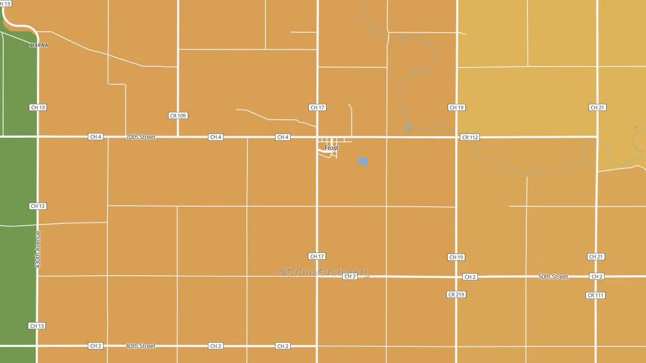 Frost, MN Map of Vandalism Rates