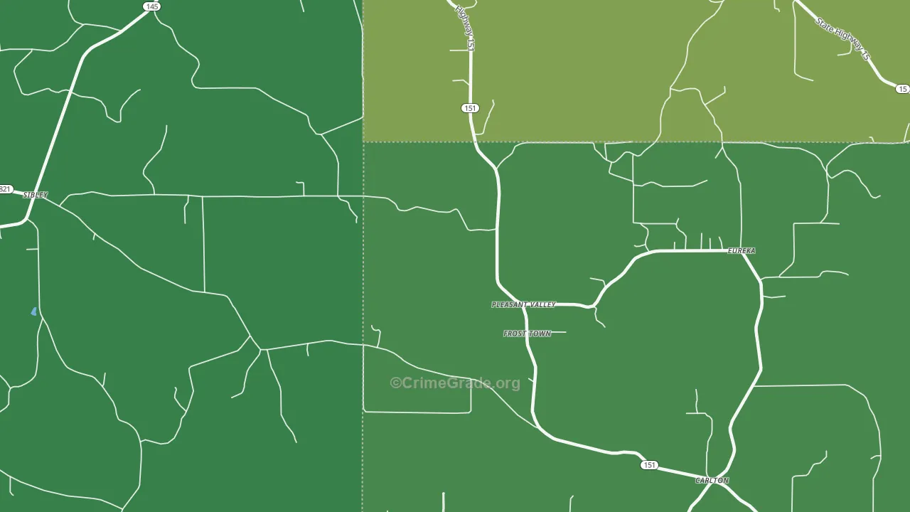 Frost Town, LA Map of Vandalism Rates