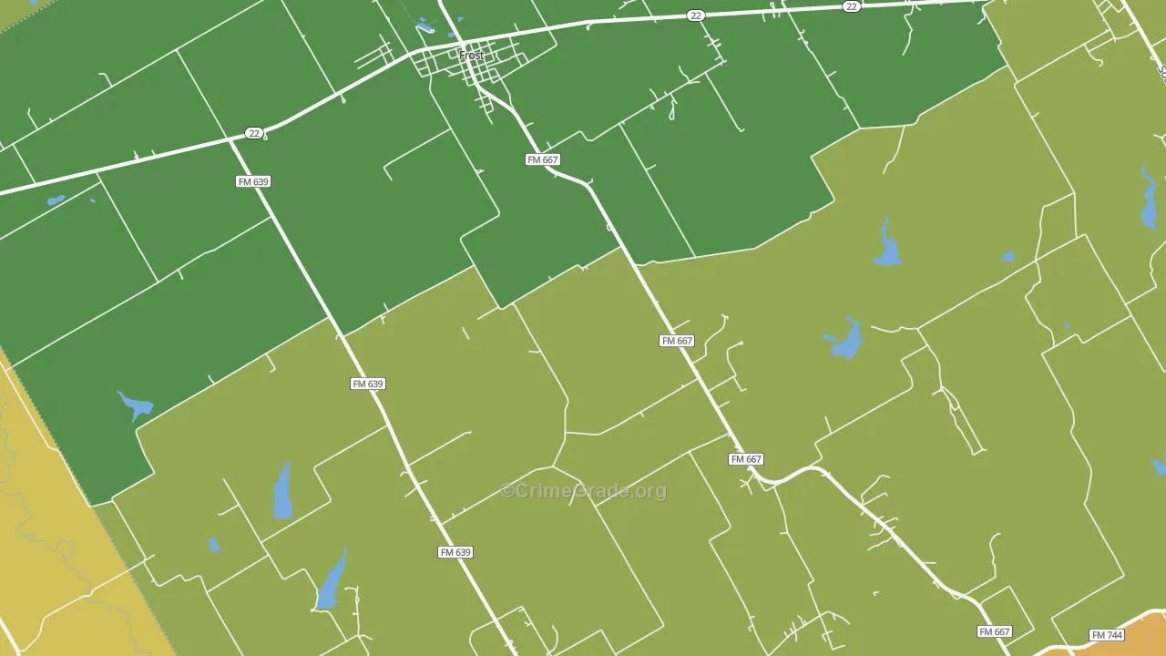 Frost, TX Map of Vandalism Rates