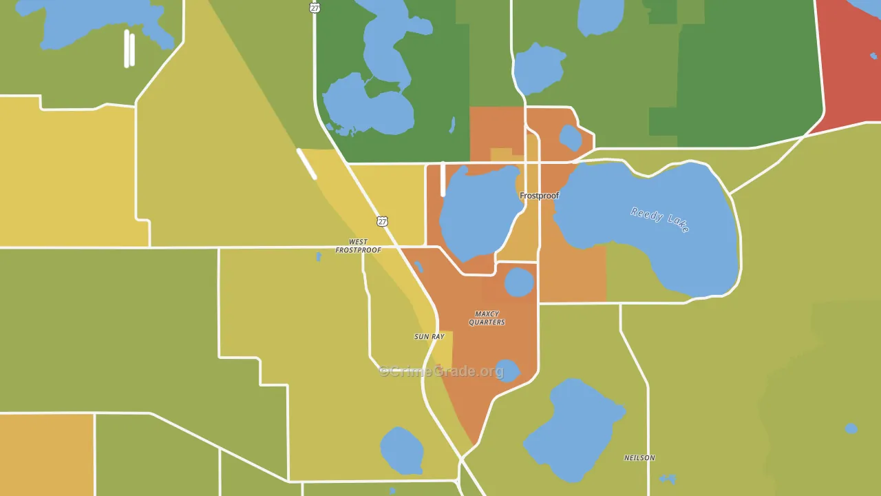 Frostproof, FL Map of Vandalism Rates