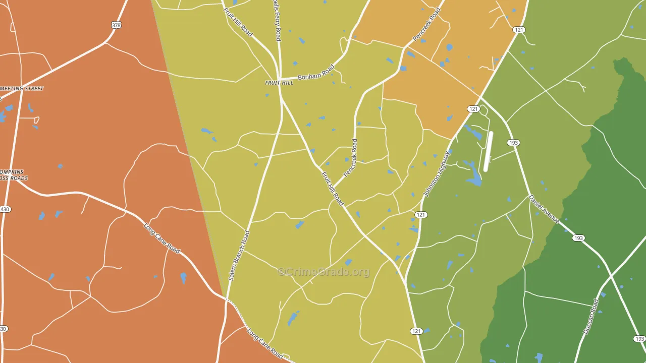 Fruit Hill, SC Map of Vandalism Rates