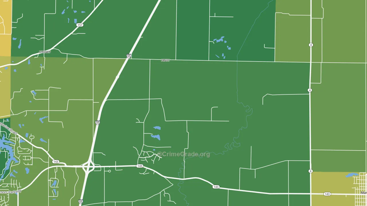 Fruit, IL Map of Vandalism Rates