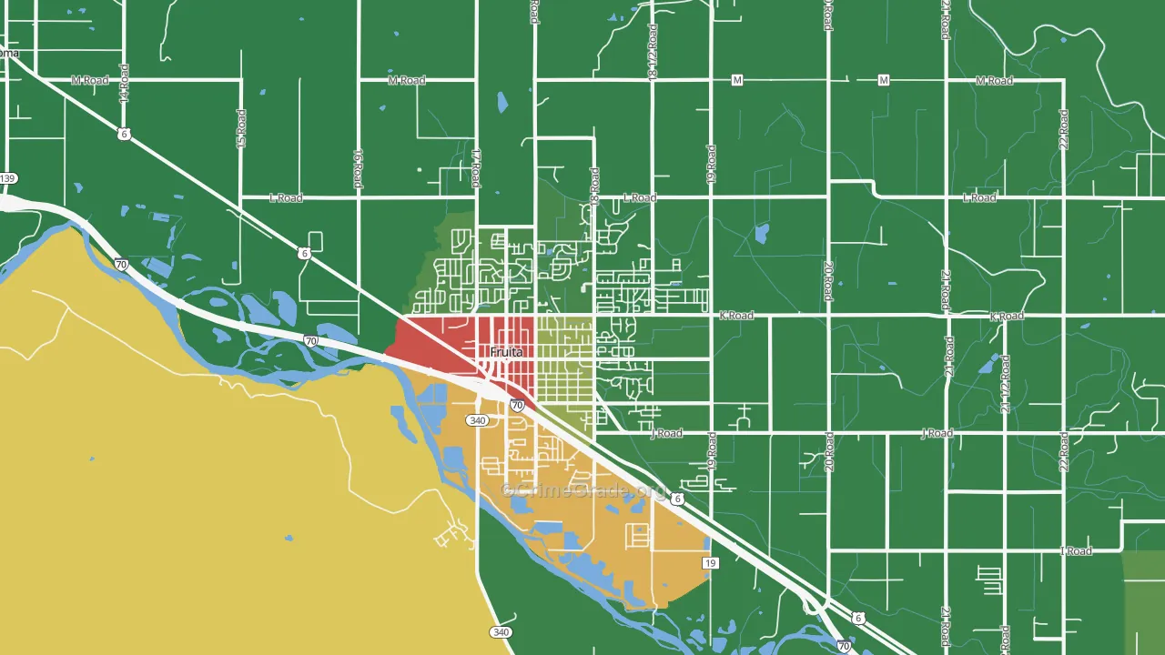 Fruita, CO Map of Vandalism Rates