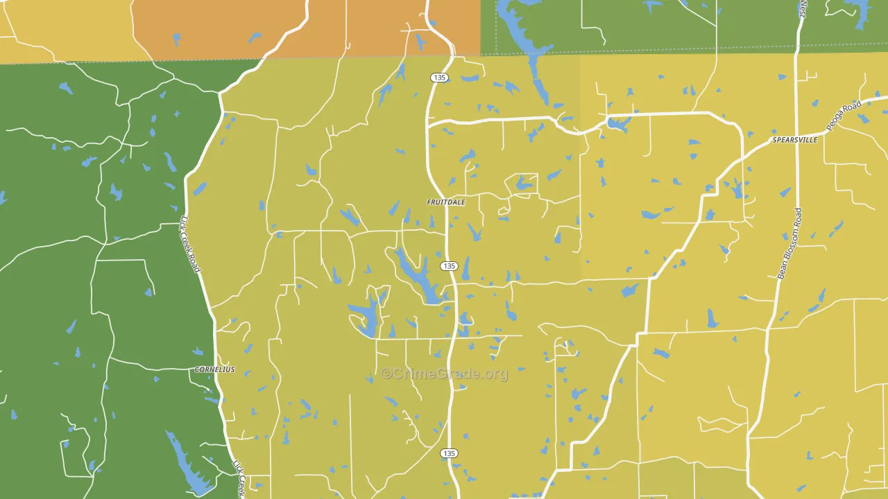 Fruitdale, IN Map of Vandalism Rates