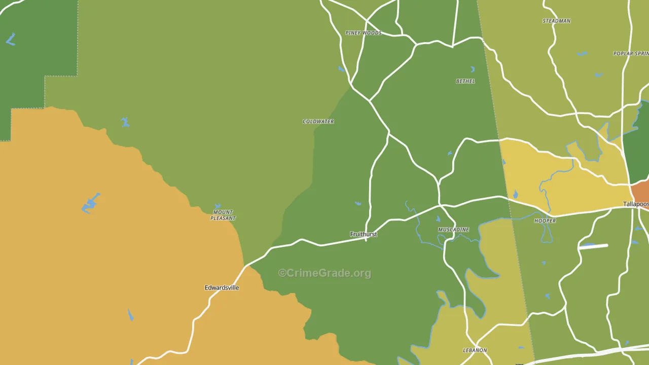 Fruithurst, AL Map of Vandalism Rates