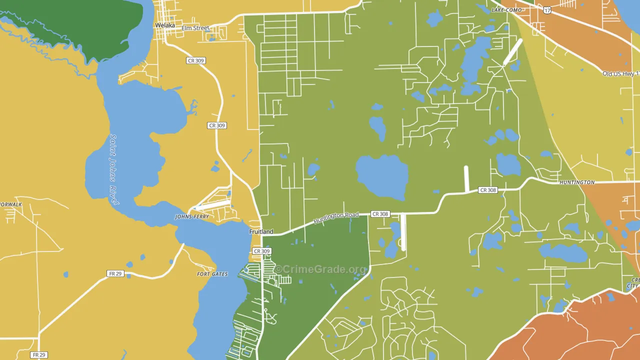 Fruitland, FL Map of Vandalism Rates