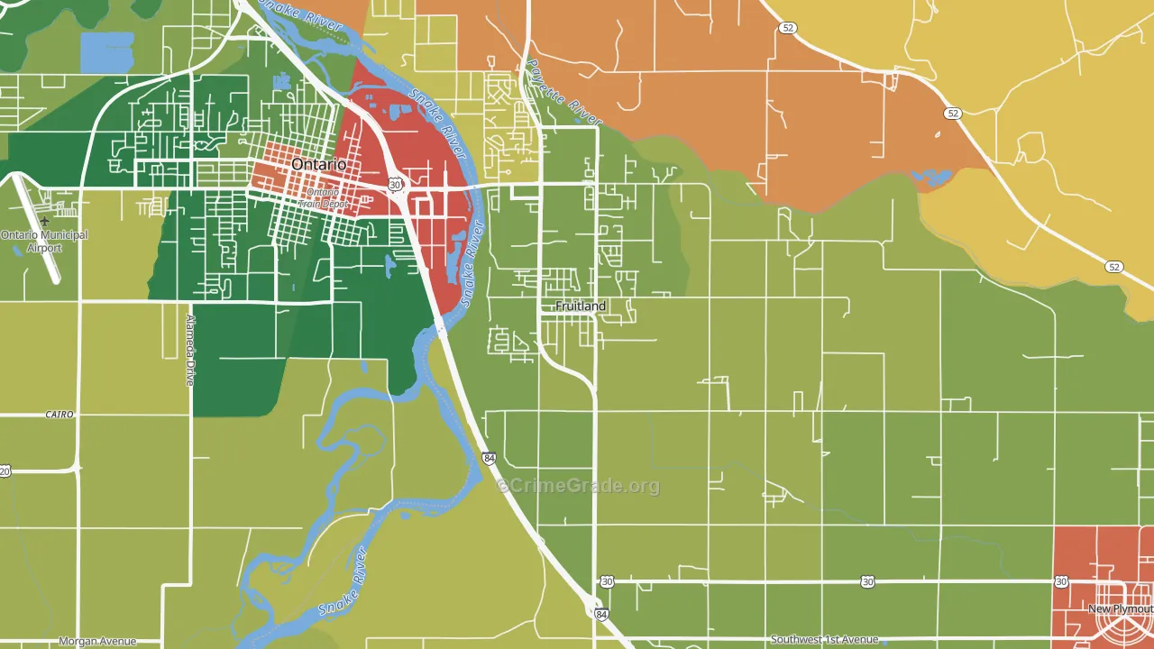 Fruitland, ID Map of Vandalism Rates