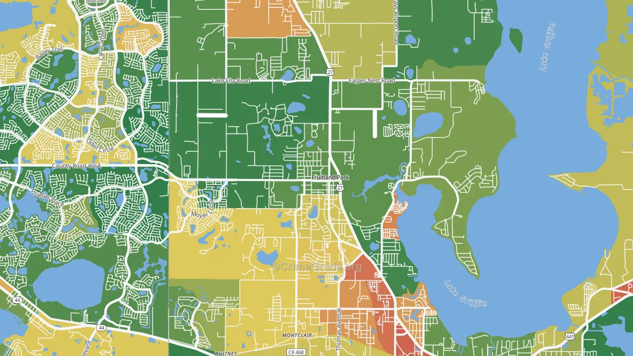 Fruitland Park, FL Map of Vandalism Rates
