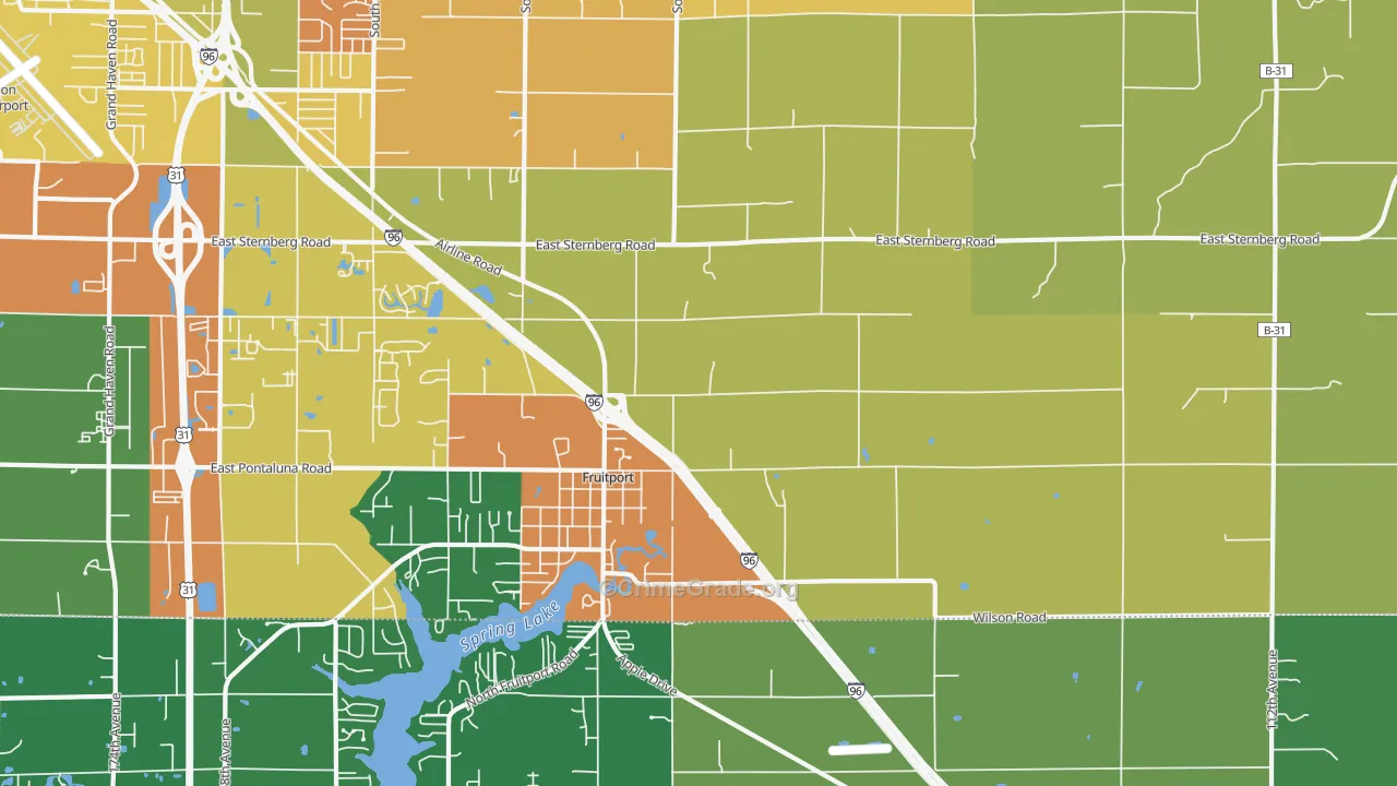 Fruitport, MI Map of Vandalism Rates