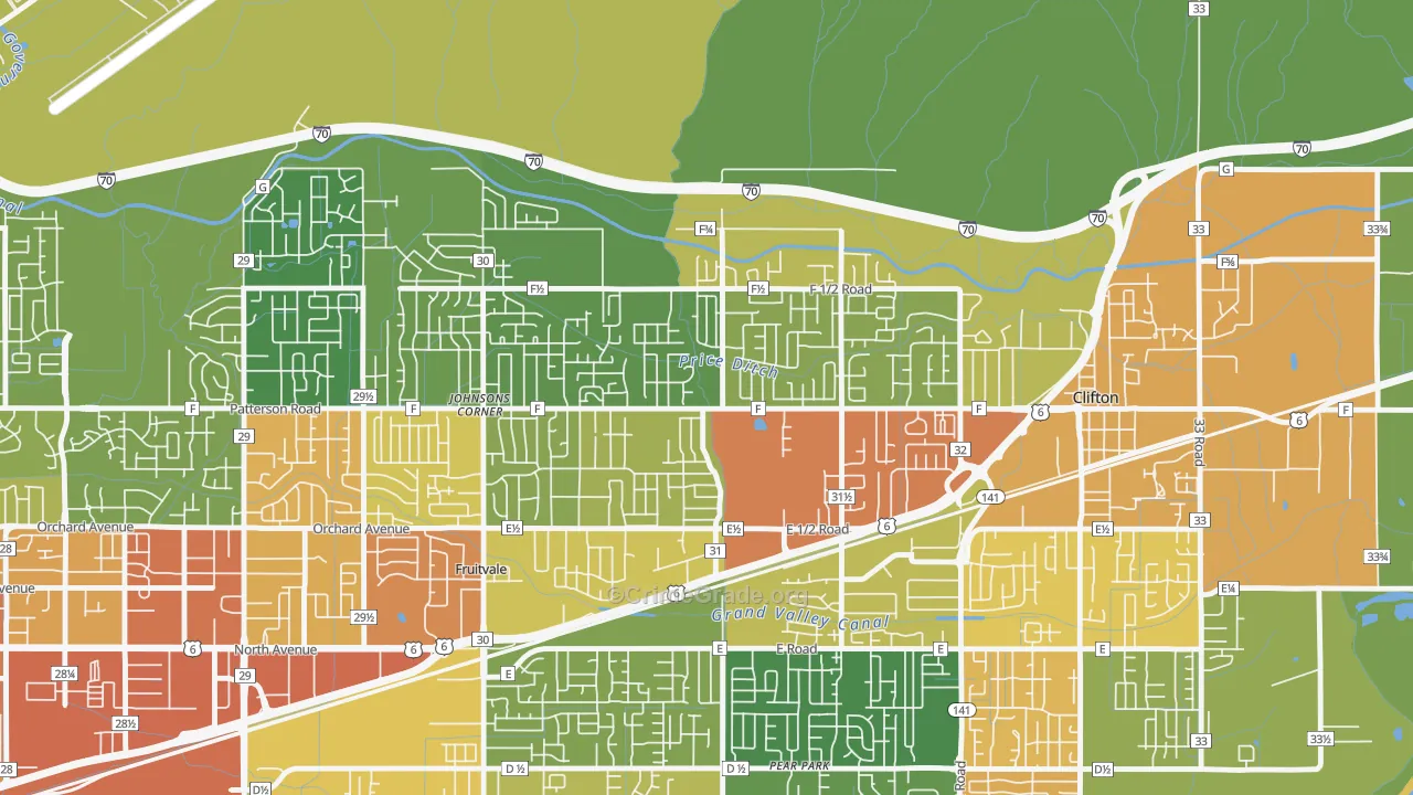 Fruitvale, CO Map of Vandalism Rates