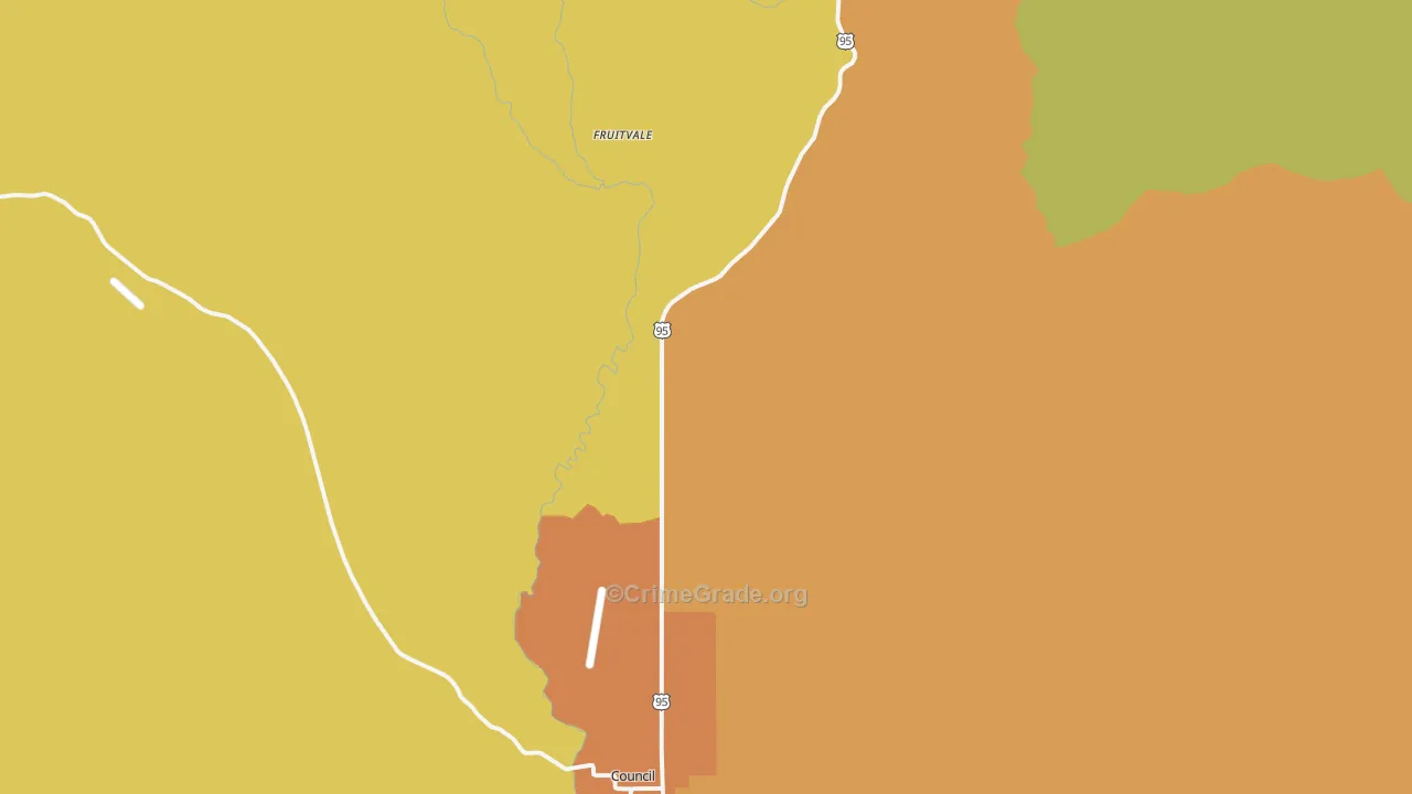Fruitvale, ID Map of Vandalism Rates