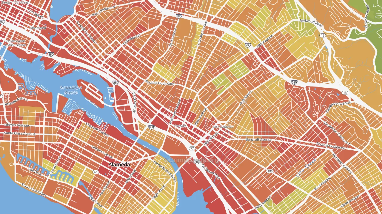 Fruitvale Station, Oakland, CA Map of Vandalism Rates