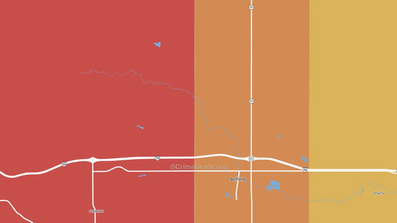 Fryburg, ND Map of Vandalism Rates