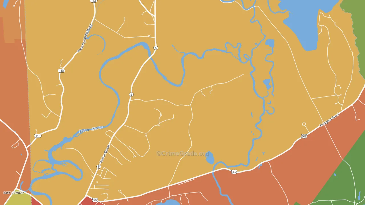 Fryeburg Center, ME Map of Vandalism Rates